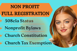 draft custom nonprofit bylaws and policies for 508c1a church compliance