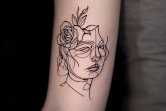 draw linework tattoo design or minimalist tattoo for you