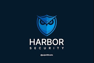design a powerful owl shield logo for your brand