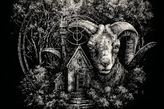draw detailed creepy and terrifying dark art illustration