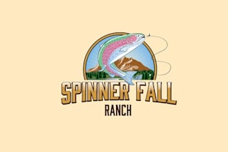 make fantastic fly fishing logo for trophy trout in montana