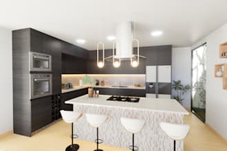high quality design, 3d rendering and floor plan for your kitchen