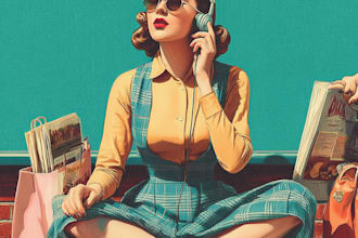 make vintage retro poster illustration