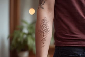 create minimalist tattoo, monoline, line art illustration
