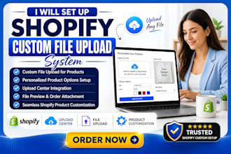 setup shopify store custom file upload optis product upload center website