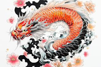 desing a tattoo in japanese style