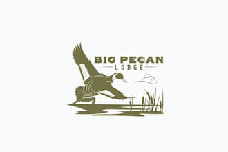 design greatest duck hunting lodge logo