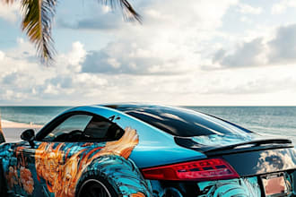 design car wrap vehicle wrap truck wrap boat wrap racing car