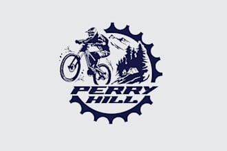 design mountain bike trail t shirt logo