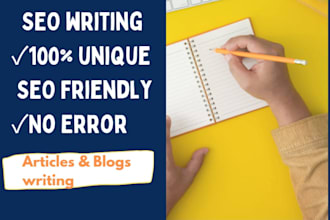 write SEO articles and blogs