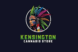 design native american cannabis retail shop logo