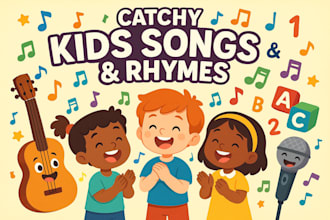 write perform catchy children songs rhymes lullaby with vocals and sweet music