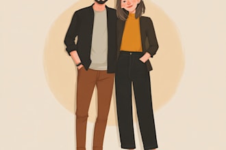 make couple portrait illustration