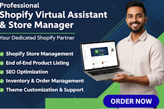 be shopify virtual assistant ,shopify store manager for shopify website