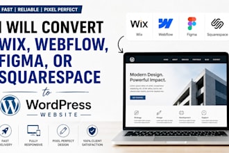 convert wix, webflow, figma, or squarespace to wordpress website