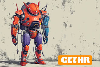 draw high quality robot, mecha concepts