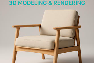 transform your furniture concept into a realistic 3d model with rendering