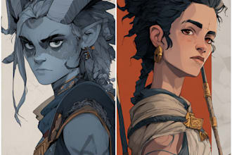 draw a dnd portrait or original fantasy illustration