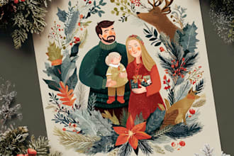 draw your office christmas card holiday funny