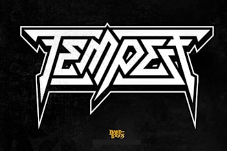 create an old school heavy metal logo
