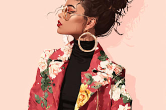 draw a digital fashion illustration