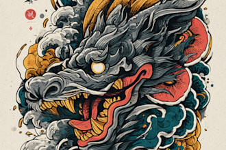 draw japanese traditional tattoo design