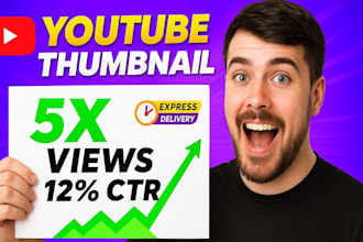 high CTR youtube thumbnails with 1 day fastest delivery