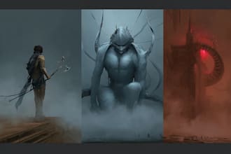 do sci fi horror and fantasy scene concept art illustrations