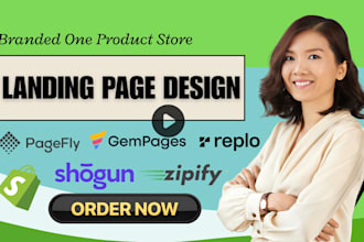 build shopify landing page using pagefly, replo, gempages