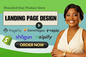 design shopify landing page product page gempages pagefly replo