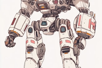 design robots and concept art of futuristic mecha