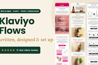 create klaviyo email flows with figma design, copywriting and setup