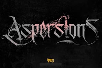 create a glam metal band logo