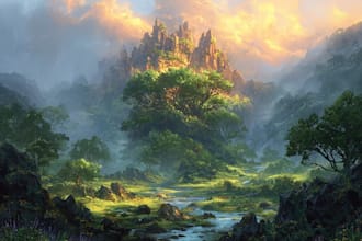 do fantasy concept landscape illustrations
