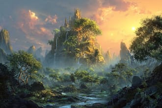 draw fantasy concept landscape illustrations