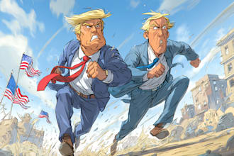 draw a bold political cartoon for social media or editorial use