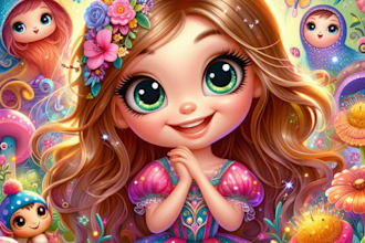 make a beautiful portrait in disney cartoon art