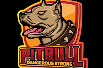create awesome pitbull logo vintage, monogram hand lettering
