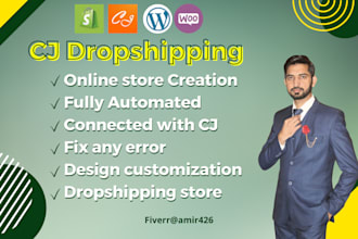setup automated shopify store connected with cj dropshipping