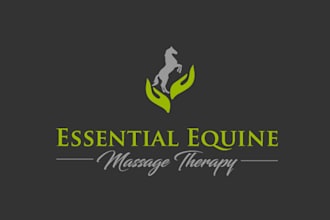 design looks nice essential equine massage therapy logo