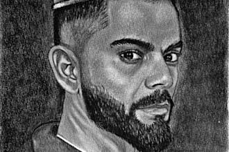 draw a realistic graphite or charcoal portrait