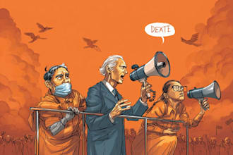 create a political or satirical cartoon
