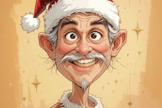 make a christmas cartoon caricature