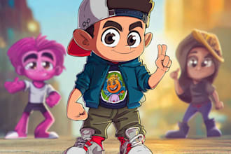 create cartoon character and mascot illustration