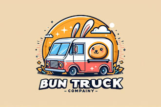 create an eye catching bun truck logo for you in one day