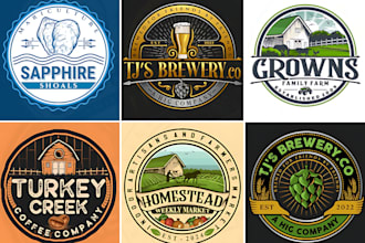 create awesome emblem, badge logo and flag design