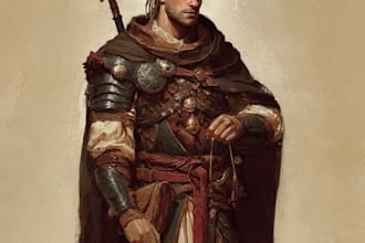 draw dnd character art or rpg character, character design