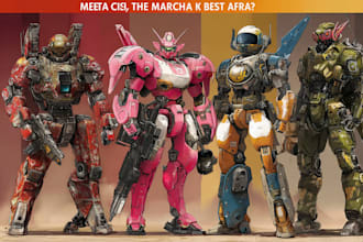 draw mecha gundam and humanoid character concept for you
