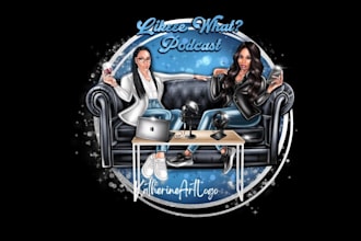 design podcast logo cover art, branding creators, channels