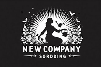 design silhouette of a woman gardening logo with my own creative thinking